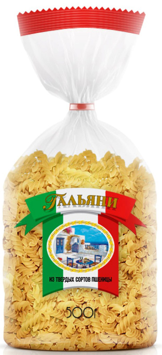 Гальяни пружинки, 500 г3183 Гальяни пружинки, 500 г3183Макаронные изделия из твердых сортов пшеницы. Группа А. Высший сорт. Без пищевых добавок и красителей. ГОСТ 31743-2012.