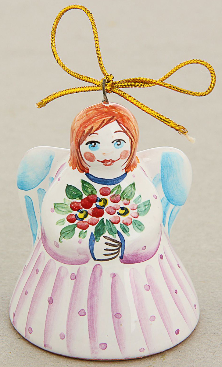 Новогоднее подвесное украшение Sima-land Ангел, ярославская майолика, 4,5 х 4,5 х 6 см1553152 Новогоднее подвесное украшение Sima-land Ангел, ярославская майолика, 4,5 х 4,5 х 6 см1553152Новогоднее украшение Sima-land отлично подойдет для декорации вашего дома и новогодней ели.Елочная игрушка - символ Нового года. Она несет в себе волшебство и красоту праздника. Такое украшение создаст в вашем доме атмосферу праздника, веселья и радости.