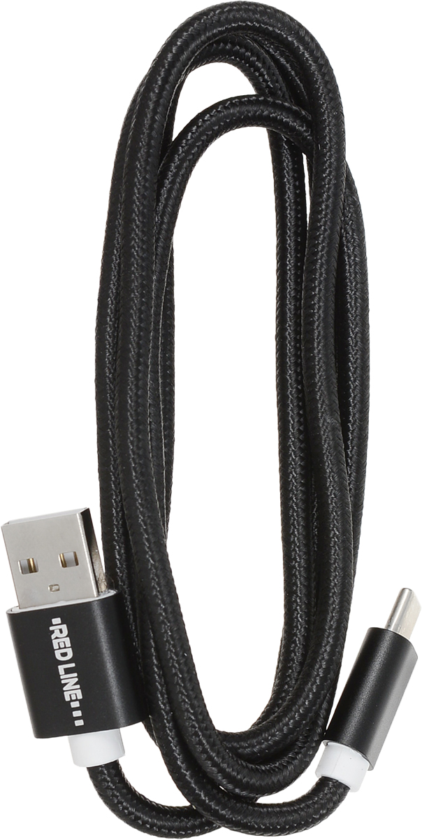 Red Line дата-кабель USB/USB Type-C, Black (нейлоновая оплетка)