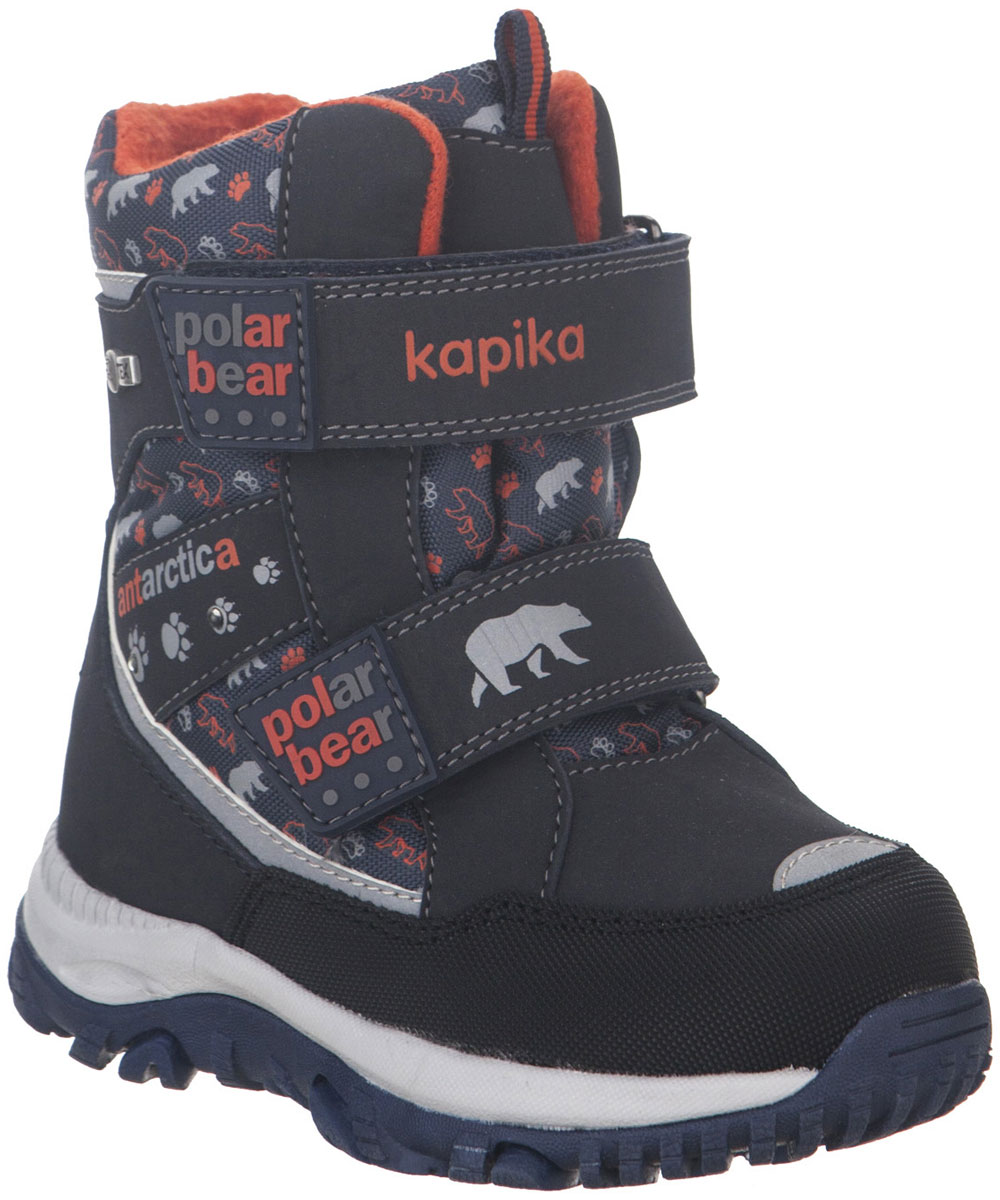 Ботинки для мальчика Kapika, цвет: темно-синий, оранжевый. 41213-2. Размер 25