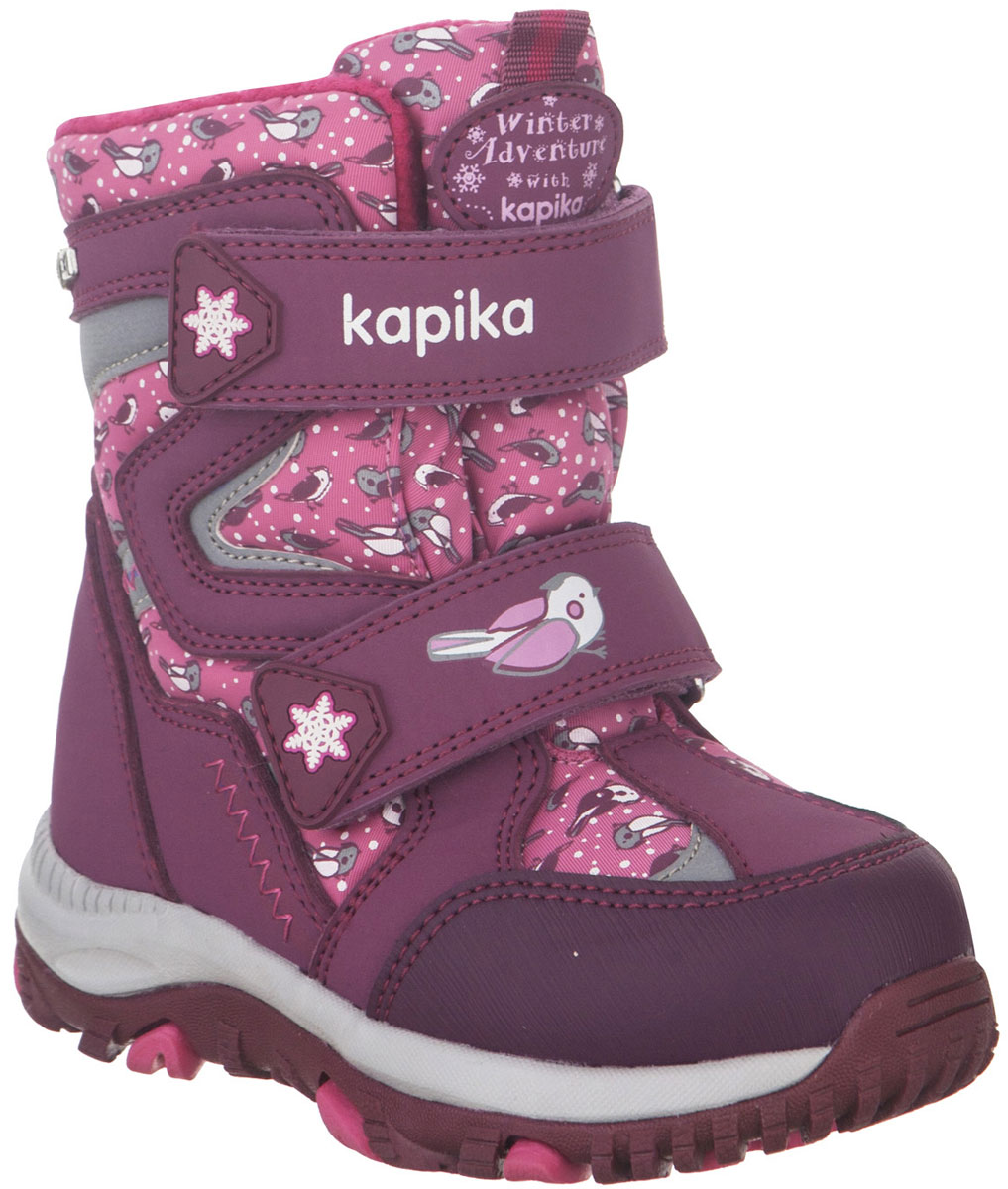 Ботинки для девочки Kapika, цвет: фиолетовый, розовый. 41222-2. Размер 24