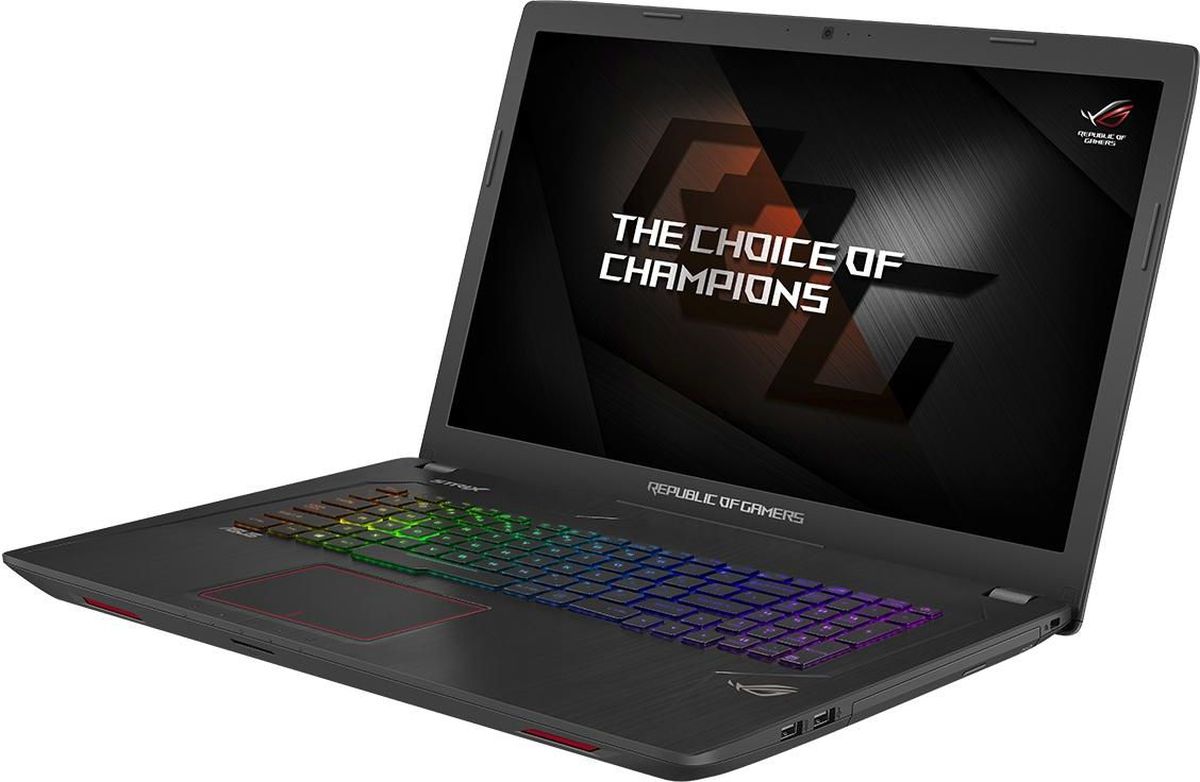 ASUS ROG GL753VE, Black (GL753VE-GC150T)500750 ASUS ROG GL753VE, Black (GL753VE-GC150T)500750Asus ROG GL753VE - стильный геймерский ноутбук для тех кто ищет мощную конфигурацию в максимально компактном корпусе.Высококачественный дисплей 17,3 формата Full-HD обеспечит полное погружение в виртуальный мир, а эргономичная клавиатура со специальными геймерскими клавишами и функциями подарит комфорт во время долгой игры.Ноутбук Asus ROG GL753VE оснащается IPS-дисплеем с матовым покрытием, которое минимизирует блики от источников света. Благодаря широким (178°) углам обзора изображение не претерпевает сильных цветовых искажений при изменении угла, под которым пользователь смотрит на экран.Процессоры серии Intel Core i7, устанавливаемые в ноутбуки Asus ROG GL753, обладают высочайшей производительностью при превосходной энергоэффективности.Дискретная видеокарта NVIDIA GeForce GTX1050 Ti обеспечивает высокую частоту кадров в любой игре, а также энергоэффективность по сравнению с графическими картами предыдущих поколений.Данная модель оснащена модулем Wi-Fi стандарта 802.11ac. Таким образом скорость беспроводного соединения достигает 867 Мб/с. Этого будет достаточно для максимально стабильного онлайн-гейминга.Мобильный компьютер имеет весь необходимый набор портов, включая HDMI, USB 3.0, а также USB Type-C.Точные характеристики зависят от модификации.Ноутбук сертифицирован EAC и имеет русифицированную клавиатуру и Руководство пользователя