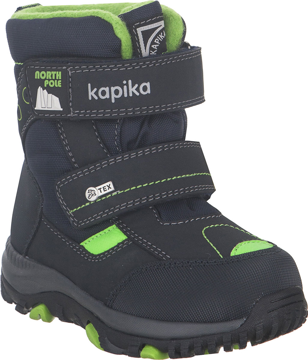 Ботинки для мальчика Kapika, цвет: темно-синий, салатовый. 41228-2. Размер 25