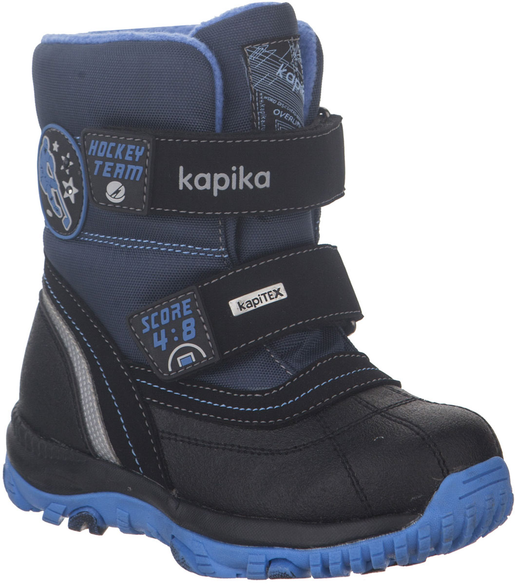 Ботинки для мальчика Kapika, цвет: черный, синий. 42217-1. Размер 32
