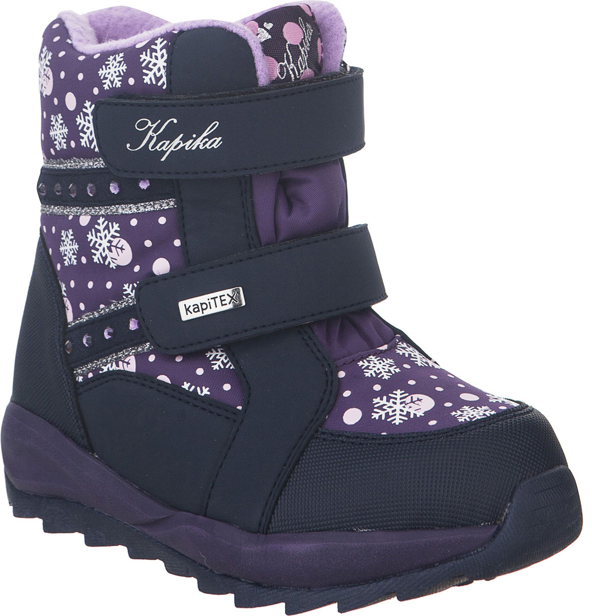 Ботинки для девочки Kapika, цвет: фиолетовый, темно-синий. 42240-2. Размер 30