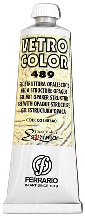 Ferrario Гель опаловый для стекла №489CG1481AO Ferrario Гель опаловый для стекла №489CG1481AOСтруктурный опаловый гель для красок по стеклу Gel struttura итальянской компании Ferrario. Применяется как в чистом виде, так и в сочетании с красками по стеклу (серия VETRO COLOR). Придает краскам густоту и объем при росписи на вертикальной поверхности. До высыхания можно обрабатывать инструментами, чтобы достичь различных эффектов.