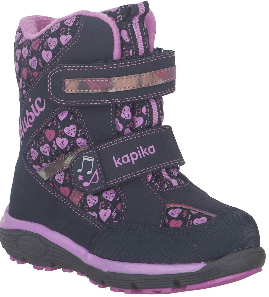 Ботинки для девочки Kapika, цвет: темно-синий, розовый. 43215-1. Размер 31