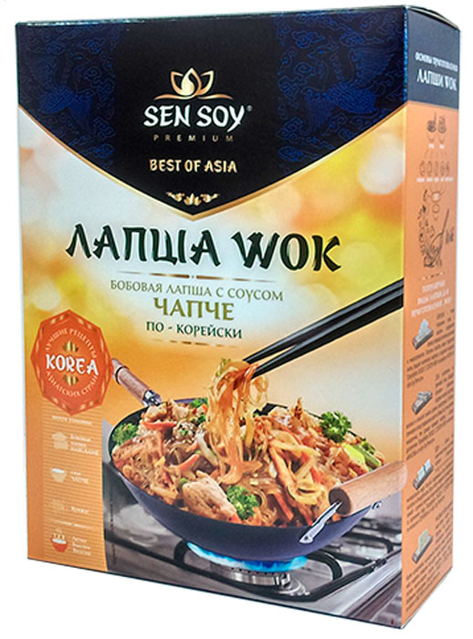 Sen Soy Premium лапша бобовая с соусом chapchae и кунжутом, 235 г4607041136345 Sen Soy Premium лапша бобовая с соусом chapchae и кунжутом, 235 г4607041136345Сковороду WOK нужно хорошенько раскалить. Масла потребуется совсем немного. Ингредиенты необходимо постоянно перемешивать чтобы они не пригорели. Лучше готовить небольшими порциями и не дольше 10 минут, иначе блюдо получится не таким сочным. Продукты следует приготовить заранее: нарезать небольшими кусочками или натереть соломкой. Закладывать их можно одновременно или по принципу от более твердых к мягким.Уважаемые клиенты!Обращаем ваше внимание на возможные изменения в дизайне упаковки. Качественные характеристики товара остаются неизменными. Поставка осуществляется в зависимости от наличия на складе.