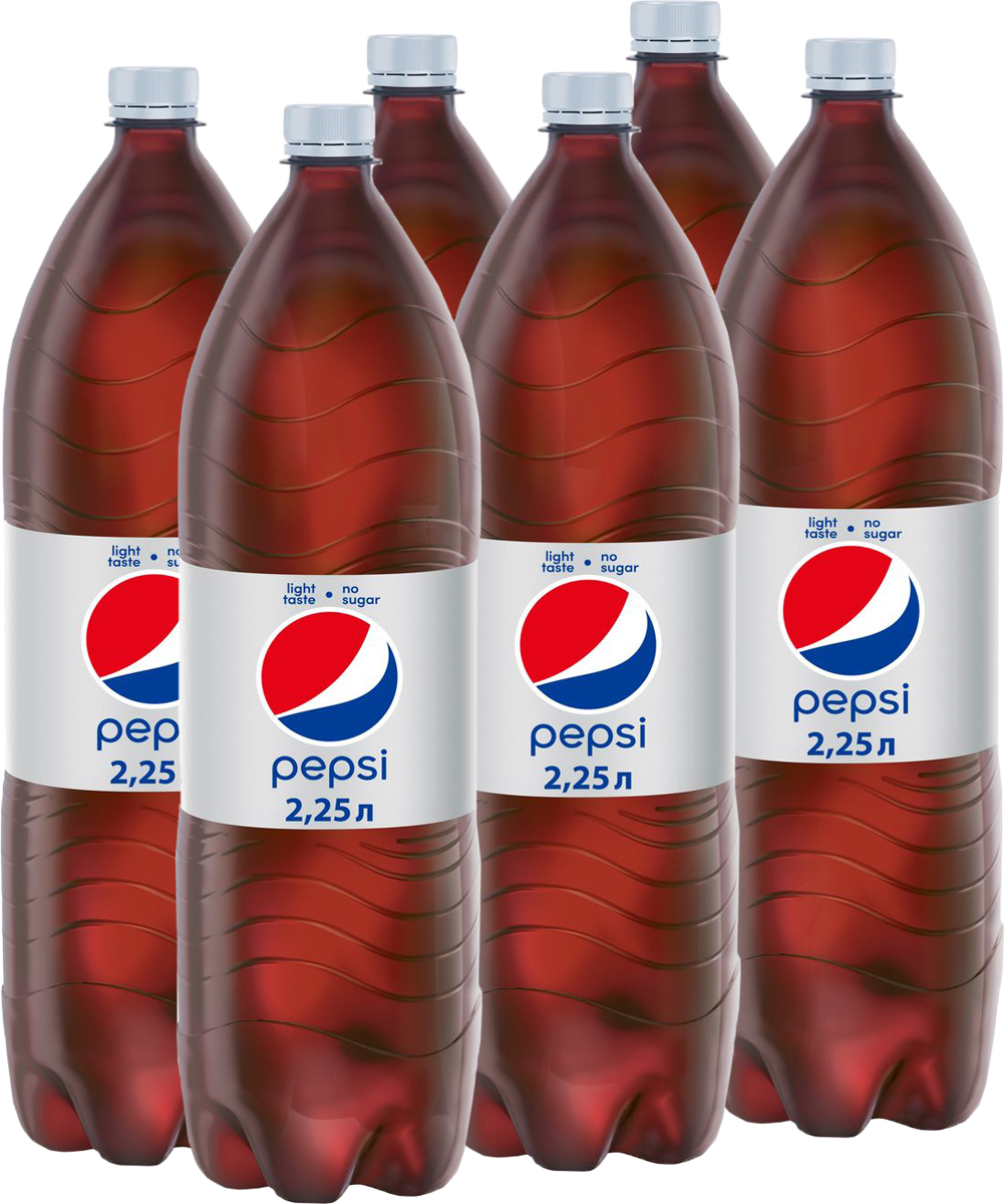Pepsi Light напиток сильногазированный, 6 штук по 2,25 л340015938_блоки Pepsi Light напиток сильногазированный, 6 штук по 2,25 л340015938_блокиЛегкий вкус Pepsi без сахара.О бренде:Pepsi - легендарный напиток, изобретенный фармацевтом К. Бредхемом в 1893 году и завоевавший популярность по всему миру.