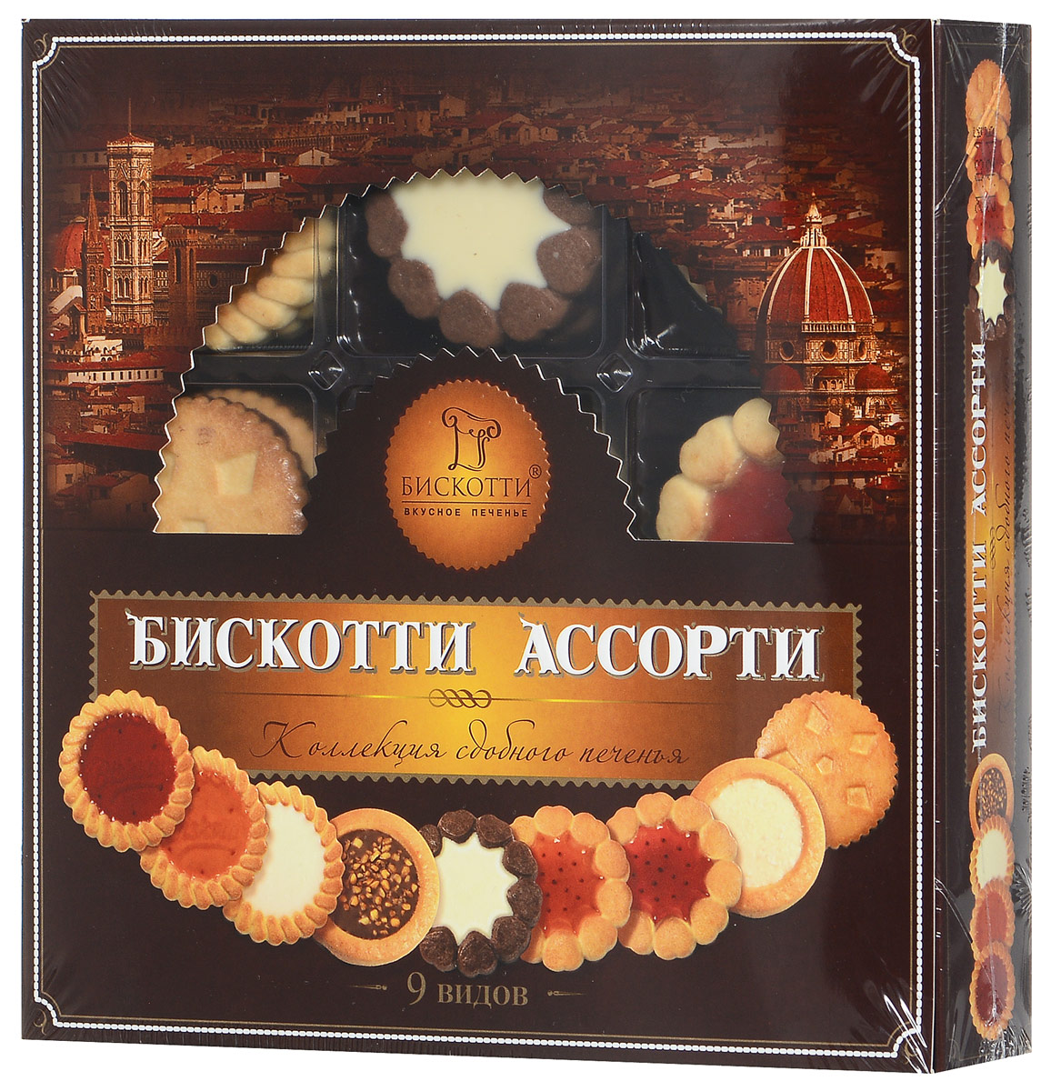 Бискотти Ассорти печенье сдобное, 345 г (9 видов) sweeterella набор сдобного печенья ассорти 710 г