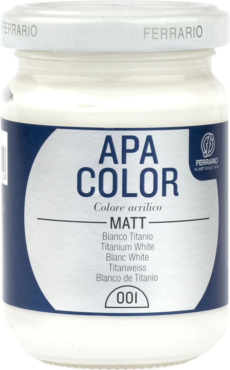Ferrario Краска акриловая Apa Color цвет белыйBA0095AO001 Ferrario Краска акриловая Apa Color цвет белыйBA0095AO001Матовая акриловая краска Apa Color итальянской компании Ferrario на водной основе, готова к использованию. Основные качества акриловой краски Apa Color: прочность, светостойкость и экологичность. Благодаря акриловой смоле Apa Color пластична и не дает трещин. Именно поэтому краска прекрасно ложится на любые поверхности, будь то стекло, дерево или ткань, что особенно хорошо в дизайне и декоре. Она быстро сохнет, после высыхания становится водостойкой. Акриловая краска Apa Color не потускнеет со временем, ее светостойкость не позволит измениться цвету, он не выгорит на солнце и не пожелтеет. Акриловая краска Apa Color – это отличный выбор в пользу яркой живописи, так как в ее палитре только глубокие и насыщенные цвета. Из-за того, что акриловая краска Apa Color на водной основе, она почти совсем не пахнет, малотоксична – подходит для работы в помещениях, можно заниматься творчеством вместе с детьми. Акриловая краска Apa Color разводится водой, однако это не значит, что для нее нельзя использовать специальные растворители и медиумы, предназначенные для акриловых красок – в этом случае сохраняется высокая пигментированность, но объем краски увеличивается и появляется возможность создания различных фактур и эффектов. Акриловую краску Apa Color легко наносить кистью, шпателем, валиком.