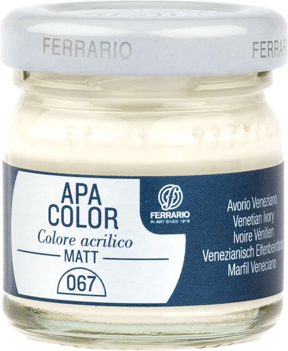 Ferrario Краска акриловая Apa Color цвет венецианская розовая BA0040А0067 BA0040А0067BA0040А0067 Ferrario Краска акриловая Apa Color цвет венецианская розовая BA0040А0067 BA0040А0067BA0040А0067Матовая акриловая краска Apa Color итальянской компании Ferrario на водной основе, готова к использованию. Основные качества акриловой краски Apa Color: прочность, светостойкость и экологичность. Благодаря акриловой смоле Apa Color пластична и не дает трещин. Именно поэтому краска прекрасно ложится на любые поверхности, будь то стекло, дерево или ткань, что особенно хорошо в дизайне и декоре. Она быстро сохнет, после высыхания становится водостойкой. Акриловая краска Apa Color не потускнеет со временем, ее светостойкость не позволит измениться цвету, он не выгорит на солнце и не пожелтеет. Акриловая краска Apa Color – это отличный выбор в пользу яркой живописи, так как в ее палитре только глубокие и насыщенные цвета. Из-за того, что акриловая краска Apa Color на водной основе, она почти совсем не пахнет, малотоксична – подходит для работы в помещениях, можно заниматься творчеством вместе с детьми. Акриловая краска Apa Color разводится водой, однако это не значит, что для нее нельзя использовать специальные растворители и медиумы, предназначенные для акриловых красок – в этом случае сохраняется высокая пигментированность, но объем краски увеличивается и появляется возможность создания различных фактур и эффектов. Акриловую краску Apa Color легко наносить кистью, шпателем, валиком.