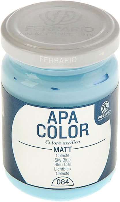 Ferrario Краска акриловая Apa Color цвет лазурный BA0095AO084BA0095AO084 Ferrario Краска акриловая Apa Color цвет лазурный BA0095AO084BA0095AO084Матовая акриловая краска Apa Color итальянской компании Ferrario на водной основе, готова к использованию. Основные качества акриловой краски Apa Color: прочность, светостойкость и экологичность. Благодаря акриловой смоле Apa Color пластична и не дает трещин. Именно поэтому краска прекрасно ложится на любые поверхности, будь то стекло, дерево или ткань, что особенно хорошо в дизайне и декоре. Она быстро сохнет, после высыхания становится водостойкой. Акриловая краска Apa Color не потускнеет со временем, ее светостойкость не позволит измениться цвету, он не выгорит на солнце и не пожелтеет. Акриловая краска Apa Color – это отличный выбор в пользу яркой живописи, так как в ее палитре только глубокие и насыщенные цвета. Из-за того, что акриловая краска Apa Color на водной основе, она почти совсем не пахнет, малотоксична – подходит для работы в помещениях, можно заниматься творчеством вместе с детьми. Акриловая краска Apa Color разводится водой, однако это не значит, что для нее нельзя использовать специальные растворители и медиумы, предназначенные для акриловых красок – в этом случае сохраняется высокая пигментированность, но объем краски увеличивается и появляется возможность создания различных фактур и эффектов. Акриловую краску Apa Color легко наносить кистью, шпателем, валиком.