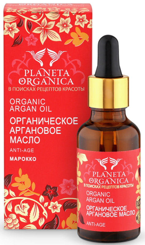 Planeta Organica масло для тела аргановое масло, Anti-Age, 30 мл071-1-0090 Planeta Organica масло для тела аргановое масло, Anti-Age, 30 мл071-1-0090Уникальные свойства арганового масла объясняются его химическим составом: масло на 80% состоит из ненасыщенных жирных кислот, включая около 35% линолевой кислоты, которая не вырабатывается в организме и может быть получена только извне. Линолевая кислота обладает выраженным антиоксидантным действием, что делает масло незаменимым в борьбе с преждевременным старением кожи. Также масло содержит редкие стерины, не найденные больше ни в каком другом масле, обладающие противовоспалительным свойством. Аргановое масло обогащено высоким содержанием витаминов Е и F, благодаря чему оказывает тонизирующее, регенерирующее и омолаживающее свойства. Основные действия масла направлены на придание свежести и питание стареющей кожи, повышение ее эластичности и упругости и предотвращение ее дальнейшего увядания. Закупается в Марокко.