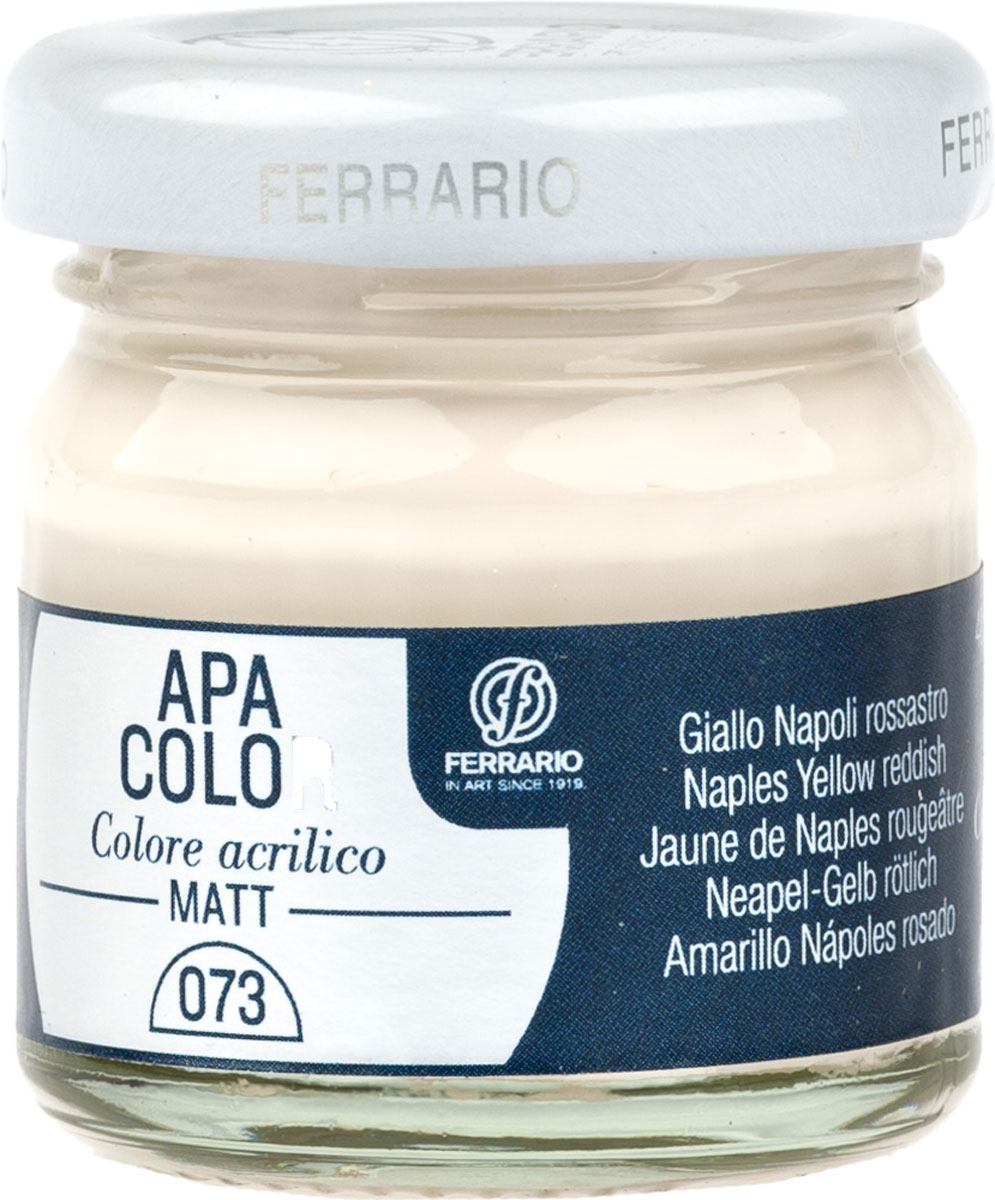 Ferrario Краска акриловая Apa Color цвет неаполитанская розовая BA0040А0073BA0040А0073 Ferrario Краска акриловая Apa Color цвет неаполитанская розовая BA0040А0073BA0040А0073Матовая акриловая краска Apa Color итальянской компании Ferrario на водной основе, готова к использованию. Основные качества акриловой краски Apa Color: прочность, светостойкость и экологичность. Благодаря акриловой смоле Apa Color пластична и не дает трещин. Именно поэтому краска прекрасно ложится на любые поверхности, будь то стекло, дерево или ткань, что особенно хорошо в дизайне и декоре. Она быстро сохнет, после высыхания становится водостойкой. Акриловая краска Apa Color не потускнеет со временем, ее светостойкость не позволит измениться цвету, он не выгорит на солнце и не пожелтеет. Акриловая краска Apa Color – это отличный выбор в пользу яркой живописи, так как в ее палитре только глубокие и насыщенные цвета. Из-за того, что акриловая краска Apa Color на водной основе, она почти совсем не пахнет, малотоксична – подходит для работы в помещениях, можно заниматься творчеством вместе с детьми. Акриловая краска Apa Color разводится водой, однако это не значит, что для нее нельзя использовать специальные растворители и медиумы, предназначенные для акриловых красок – в этом случае сохраняется высокая пигментированность, но объем краски увеличивается и появляется возможность создания различных фактур и эффектов. Акриловую краску Apa Color легко наносить кистью, шпателем, валиком.
