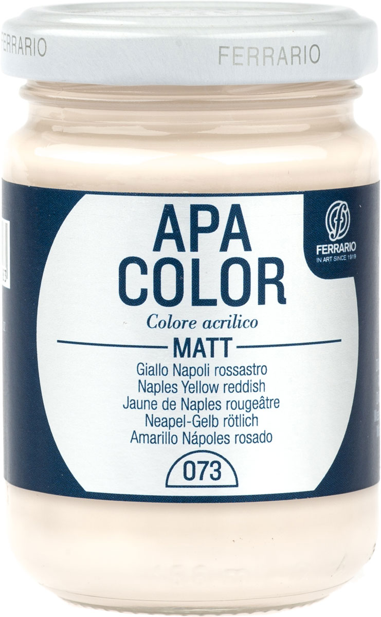 Ferrario Краска акриловая Apa Color цвет неаполитанская розовая 150 мл BA0095AO073BA0095AO073 Ferrario Краска акриловая Apa Color цвет неаполитанская розовая 150 мл BA0095AO073BA0095AO073Матовая акриловая краска Apa Color итальянской компании Ferrario на водной основе, готова к использованию. Основные качества акриловой краски Apa Color: прочность, светостойкость и экологичность. Благодаря акриловой смоле Apa Color пластична и не дает трещин. Именно поэтому краска прекрасно ложится на любые поверхности, будь то стекло, дерево или ткань, что особенно хорошо в дизайне и декоре. Она быстро сохнет, после высыхания становится водостойкой. Акриловая краска Apa Color не потускнеет со временем, ее светостойкость не позволит измениться цвету, он не выгорит на солнце и не пожелтеет. Акриловая краска Apa Color – это отличный выбор в пользу яркой живописи, так как в ее палитре только глубокие и насыщенные цвета. Из-за того, что акриловая краска Apa Color на водной основе, она почти совсем не пахнет, малотоксична – подходит для работы в помещениях, можно заниматься творчеством вместе с детьми. Акриловая краска Apa Color разводится водой, однако это не значит, что для нее нельзя использовать специальные растворители и медиумы, предназначенные для акриловых красок – в этом случае сохраняется высокая пигментированность, но объем краски увеличивается и появляется возможность создания различных фактур и эффектов. Акриловую краску Apa Color легко наносить кистью, шпателем, валиком.