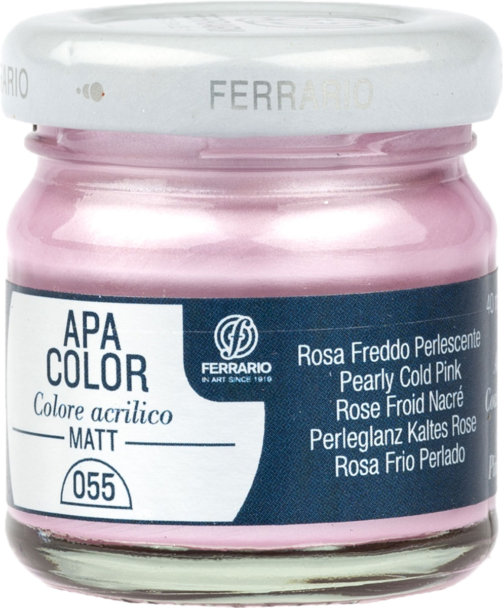 Ferrario Краска акриловая Apa Color цвет розовый холодный перламутровый BA0040А0055