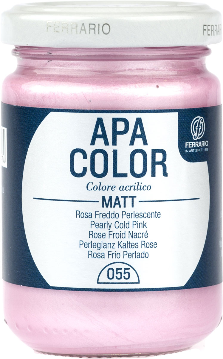 Ferrario Краска акриловая Apa Color цвет розовый холодный перламутровый BA0095AO055BA0095AO055 Ferrario Краска акриловая Apa Color цвет розовый холодный перламутровый BA0095AO055BA0095AO055Матовая акриловая краска Apa Color итальянской компании Ferrario на водной основе, готова к использованию. Основные качества акриловой краски Apa Color: прочность, светостойкость и экологичность. Благодаря акриловой смоле Apa Color пластична и не дает трещин. Именно поэтому краска прекрасно ложится на любые поверхности, будь то стекло, дерево или ткань, что особенно хорошо в дизайне и декоре. Она быстро сохнет, после высыхания становится водостойкой. Акриловая краска Apa Color не потускнеет со временем, ее светостойкость не позволит измениться цвету, он не выгорит на солнце и не пожелтеет. Акриловая краска Apa Color – это отличный выбор в пользу яркой живописи, так как в ее палитре только глубокие и насыщенные цвета. Из-за того, что акриловая краска Apa Color на водной основе, она почти совсем не пахнет, малотоксична – подходит для работы в помещениях, можно заниматься творчеством вместе с детьми. Акриловая краска Apa Color разводится водой, однако это не значит, что для нее нельзя использовать специальные растворители и медиумы, предназначенные для акриловых красок – в этом случае сохраняется высокая пигментированность, но объем краски увеличивается и появляется возможность создания различных фактур и эффектов. Акриловую краску Apa Color легко наносить кистью, шпателем, валиком.