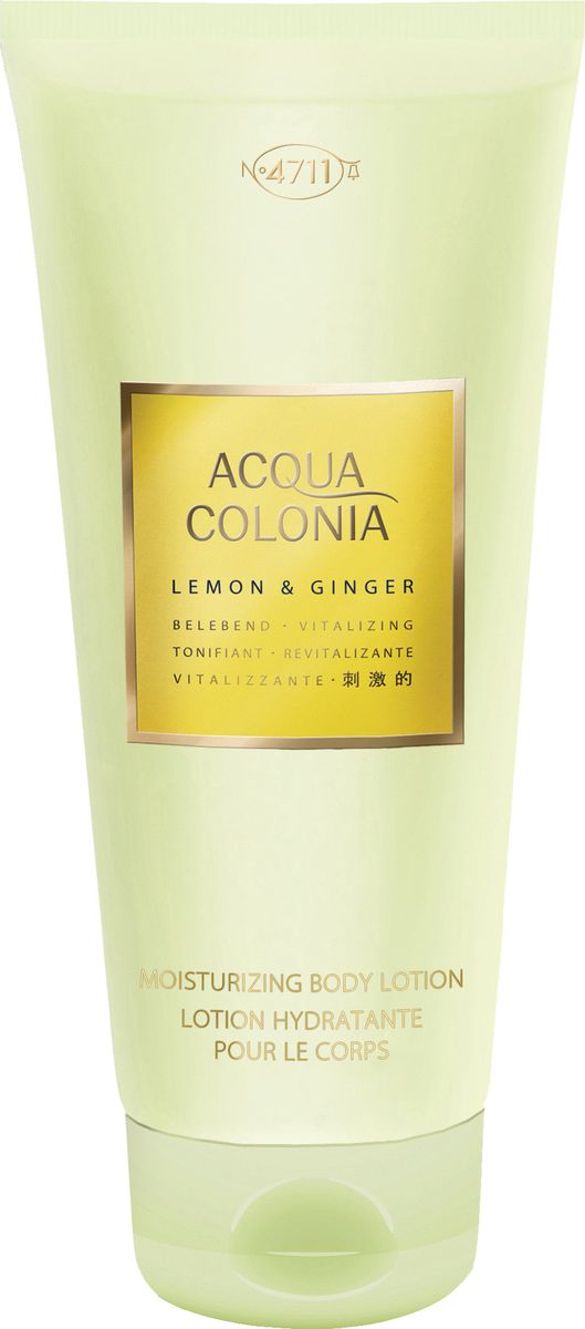 4711 Acqua Colonia Vitalizing Lemon & Ginger Лосьон для тела, 200 мл4011700744435 4711 Acqua Colonia Vitalizing Lemon & Ginger Лосьон для тела, 200 мл4011700744435Парфюмерная композиция 4711 Aqua Colognia Lemon & Ginger предназначена для солнечного и теплого лета. Легкая лимонная кислинка придаст пикантности, яркости, сочности и оригинальности аромату, а душистый, с остринкой, имбирь зарядит энергией. Композиция призвана освежать в знойный день.