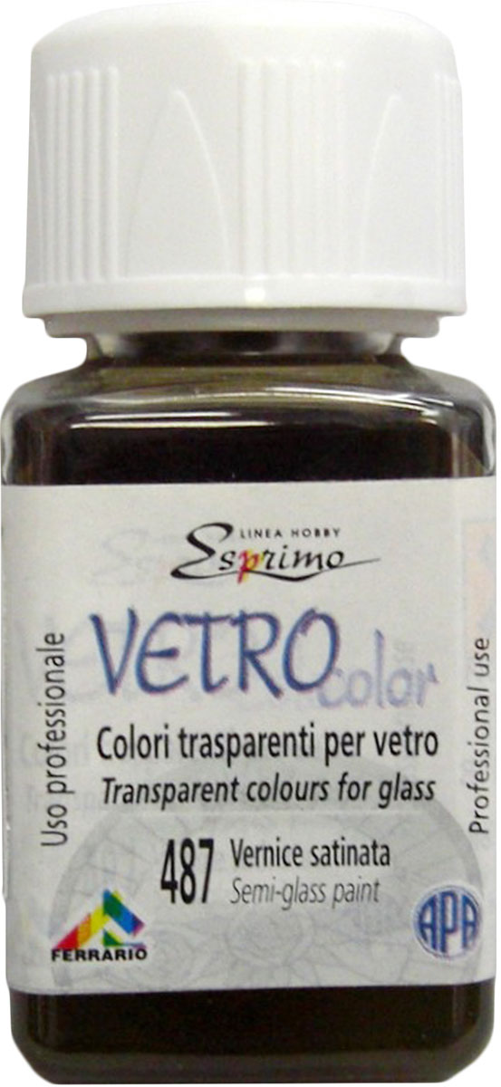Ferrario Краска витражная Vetro Color цвет №487 лак сатиновыйCV1440AO487 Ferrario Краска витражная Vetro Color цвет №487 лак сатиновыйCV1440AO487Лак для витража на основе синтетических смол серии VETRO COLOR итальянской компании Ferrario. Смешивается с красками VETRO COLOR, придавая им матовый оттенок. Благодаря жидкой консистенции равномерно ложится на поверхность. Применяется для росписи изделий из различных материалов: стекло (стаканы, тарелки, вазы, окна, зеркала), керамика, фарфор, пластик.