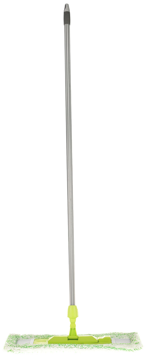 Швабра Эргопак, плоская, универсальная, с прорезиненной рукояткой, цвет: салатовый, длина 118 см