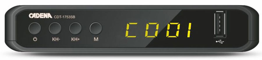 Cadena CDT-1753SB, Black цифровой ТВ ресивер комплект цифрового тв нтв плюс hd simple сибирь