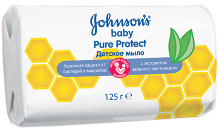 Johnsons baby Pure Protect Детское мыло 100 г3014970 Johnsons baby Pure Protect Детское мыло 100 г3014970Новое Детское мыло JOHNSON’S Baby Pure Protect™ специально разработано для эффективного очищения от грязи и микробов, оставаясь максимально нежным для кожи вашего ребенка.Наша уникальная формула обогащена натуральными ингредиентами, включая экстракт зелёного чая. Идеально для ежедневного ухода. Гипоаллергенно*. Не содержит Мыла.*Формула создана для сведения к минимуму риска аллергии.