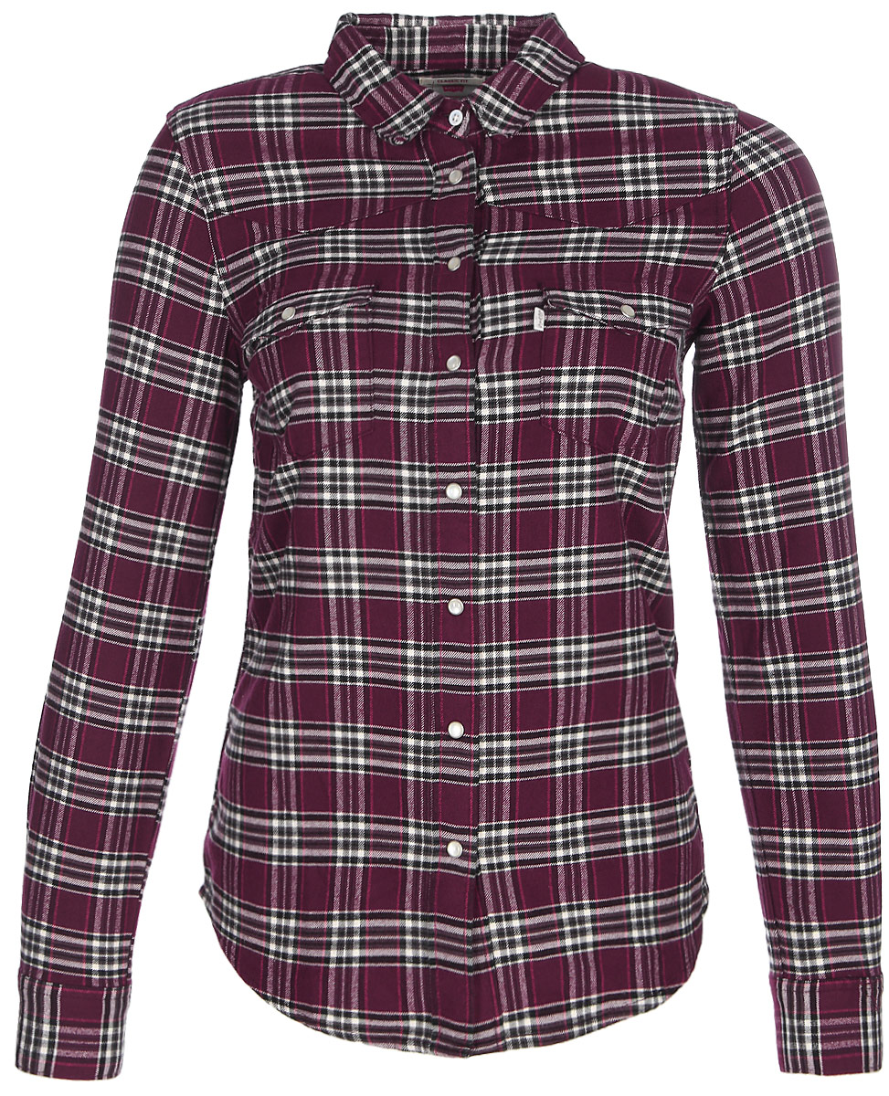 Рубашка женская Levis®, цвет: красный. 2499600220. Размер L (48/50)2499600220 Рубашка женская Levis®, цвет: красный. 2499600220. Размер L (48/50)2499600220Рубашка в стиле Western c нагрудными карманами на клапанах.