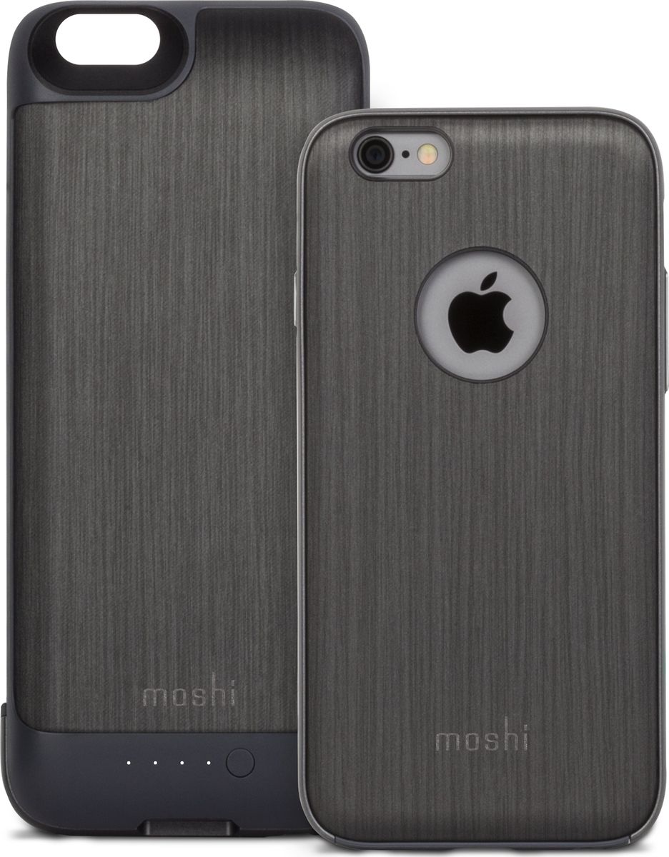 Moshi Ion чехол-аккумулятор для iPhone 6/6S, Black Steel (2750 мАч)99MO079003 Moshi Ion чехол-аккумулятор для iPhone 6/6S, Black Steel (2750 мАч)99MO079003iGlaze Ion сочетает в себе мощность, защиту и эстетику в идеальном корпусе для вашего iPhone. Аккумулятор iGlaze Ion удваивает время автономной работы вашего iPhone, поэтому вы можете оставаться включенным и подключенным в течение всего дня. В отличие от большинства громоздких батарейных корпусов, iGlaze Ion имеет двухсекционный дизайн, который обеспечивает питание, когда вам это нужно, и тонкую защиту, когда вы этого не делаете. В самом корпусе представлена гибридная конструкция Moshi, состоящая из жесткого корпуса из поликарбоната, амортизирующей внутренней рамы и мягкой подкладки из микрофибры для обеспечения максимальной защиты от несчастных случаев. Вы также сможете быстро и надежно заряжать iPhone благодаря интеллектуальной схеме управления питанием. iGlaze Ion - это аккумуляторный корпус для пользователей, которые просто не будут жертвовать стилем для функциональности.ХарактеристикиДвухкомпонентный дизайн аккумуляторной батареи, тонкий и компактный.2,750 мАч энергии, чтобы удвоить время автономной работы вашего iPhone.Интеллектуальная схема управления питанием 2.1 Быстрая зарядка.Гибридная конструкция: амортизирующая рама и мягкая подкладка из микрофибры.Включает адаптер для наушников и кабель Micro USB.Совместимость с iGlaze Napa от Moshi.