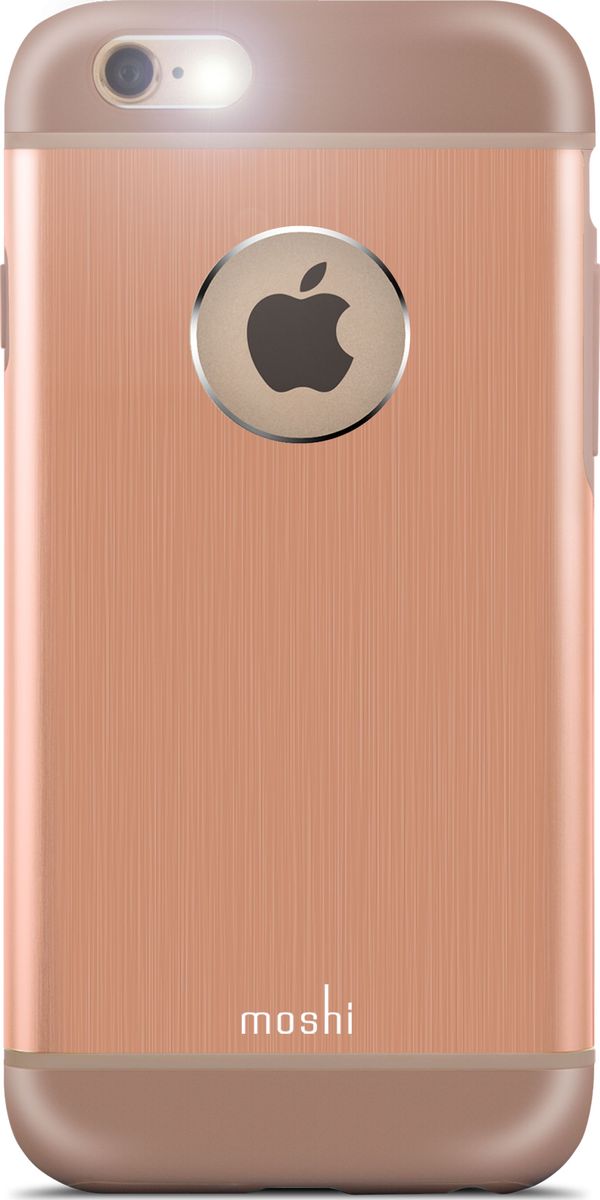 Moshi Armour чехол для iPhone 6/6S, Sunset Copper99MO079303 Moshi Armour чехол для iPhone 6/6S, Sunset Copper99MO079303Чехол Moshi iGlaze Armour выполненный из алюминия с алмазной огранкой в оболочке из поликарбоната. Он станет прекрасной защитой для Вашего iPhone 6/6s. Красивый и приятный на ощупь, он только подчеркнет все достоинства и преимущества дизайна Вашего гаджета. Завышенные края чехла обеспечивают безопасность экрана, когда iPhone лежит дисплеем вниз. Чехол повторяет все линии iPhone 6/6s в своей особой манере, при этом защищая заднюю часть корпуса и его боковые грани.ХарактеристикиСпециальная алюминиевая накладка с алмазной обработкой.Основной каркас чехла состоит из поликарбоната, который защищает находящийся внутри него телефон от ударов и повреждений.Полная защита кнопок регулировки громкости и управления питанием.Завышенные края чехла обеспечивают безопасность экрана, когда iPhone лежит дисплеем вниз.???Прошёл необходимые тестирования по защите устройства от различных видов воздействия.