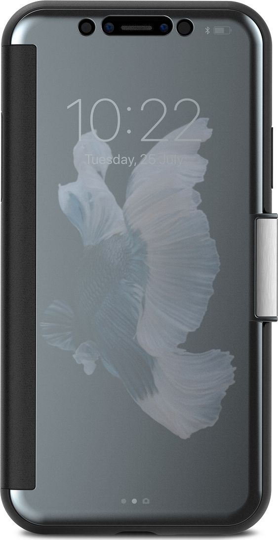 Moshi StealthCover чехол для iPhone X, Gray99MO102021 Moshi StealthCover чехол для iPhone X, Gray99MO102021StealthCover от Moshi для iPhone - это тонкий чехол-книжка, который обеспечивает защиту на 360 градусов, позволяя Вам проверять телефон на ходу. Чехол обладает противоударной защитой, соответствующей оборонным стандартам, а передняя крышка оснащена магнитной застежкой, чтобы Ваш сенсорный экран оставался защищенным в любое время. Прочный, но стильный, StealthCover имитирует стекло внешне и на ощупь, как у Вашего iPhone с опаловой отделкой для дополнительной утонченности. Созданный с учетом беспроводной зарядки iPhone, чехол не нужно снимать при зарядке. SteathCover от Moshi это идеальное слияние защиты, функциональности и стиля, а также у чехла ограниченная пожизненная гарантия от Moshi.ХарактеристикиЗащита Вашего iPhone на 360 градусов.???Противоударная защита, соответствующая оборонным стандартам США (MIL-STD-810G, SGS-certified).Магнитная застежка обеспечивает постоянную защиту телефона.???Проверяйте время и уведомления не открывая чехол.Поддерживает беспроводную зарядку.