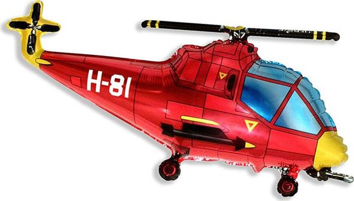 Флексметал Шарик воздушный Вертолет цвет красный