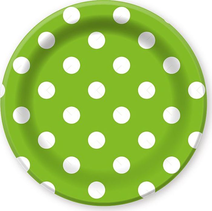 Пати Бум Набор тарелок Горошек цвет зеленый 6 шт