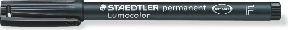 Staedtler Маркер перманентный Lumocolor 0,6 мм цвет чернил черный318-9 Staedtler Маркер перманентный Lumocolor 0,6 мм цвет чернил черный318-9Универсальный маркер для большинства поверхностей. Толщина линии - F, приблизительно 0,6 мм. Черный цвет чернил. Подходит для работы с проекторами и на CD/DVD. Превосходная защита от смазывания и водоустойчивые характеристики на большинстве гладких поверхностей. Высыхает в считанные секунды, что делает его идеальным для левшей. Перманентные, слабо пахнущие чернила. Корпус и колпачок из полипропилена гарантируют долгий срок службы. Защита от высыхания - может быть оставлен без колпачка на несколько дней. Безопасно для самолетов - автоматическое выравнивание давления предотвращает от вытекания чернил на борту самолета. Чернила без ксилона и толуола.