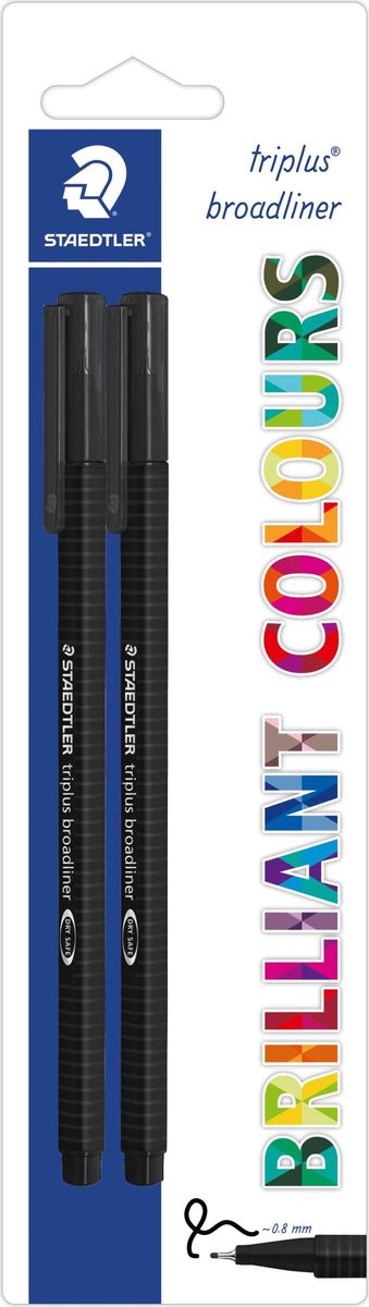 Staedtler Ручка капиллярная Triplus 338 0,8 мм цвет чернил черный 2 шт