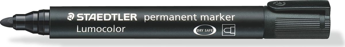 Staedtler Маркер перманентный Lumocolor 2 мм цвет чернил черный352-902 Staedtler Маркер перманентный Lumocolor 2 мм цвет чернил черный352-902Перманентный маркер с круглым пишущим узлом. Толщина линии - 2-5 мм. Ченый цвет чернил. Превосходная защита от смазывания и водоустойчивые характеристики на большинстве гладких поверхностей. Высыхает в считанные секунды, что делает его идеальным для левшей. Насыщенный цвет, слабый запах. Светоустойчивый (гарантия сохранности цвета на бумаге 10 лет). Устойчивый к воздействиям окружающей среды. Защищенный пишущий узел. Корпус и колпачок из полипропилена гарантируют долгий срок службы. Защита от высыхания - может быть оставлен без колпачка на несколько дней. Безопасно для самолетов - автоматическое выравнивание давления предотвращает от вытекания чернил на борту самолета. Чернила без ксилона и толуола.