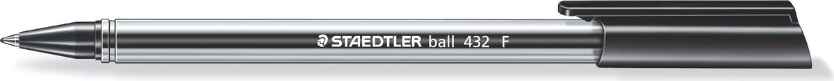 Staedtler Ручка шариковая Ball 0,3 мм цвет чернил черный432F-9 Staedtler Ручка шариковая Ball 0,3 мм цвет чернил черный432F-9Трехгранная шариковая ручка серии ball 432. Цвет черный. Эргономичная трехгранная форма для удобного и легкого письма. Очень гладкое письмо. Прозрачный корпус. Колпачок, пишущий узел и торцевая часть соответствует цвету чернил. Несмываемые чернила. Безопасно использовать в самолете - автоматическое выравнивание давления предотвращает вытекание чернил на борту самолета. Толщина линии F - 0,3 мм.