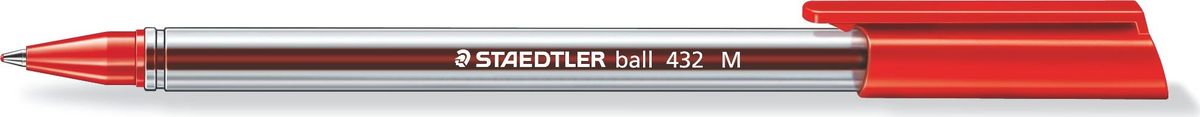 Staedtler Шариковая ручка Ball, M 0,5 мм, цвет красный432M-2 Staedtler Шариковая ручка Ball, M 0,5 мм, цвет красный432M-2Трехгранная шариковая ручка серии ball 432. Цвет красный. Эргономичная трехгранная форма для удобного и легкого письма. Очень гладкое письмо. Прозрачный корпус. Колпачок, пишущий узел и торцевая часть соответствует цвету чернил. Несмываемые чернила. Безопасно использовать в самолете - автоматическое выравнивание давления предотвращает вытекание чернил на борту самолета. Толщина линии M - 0,5 мм.