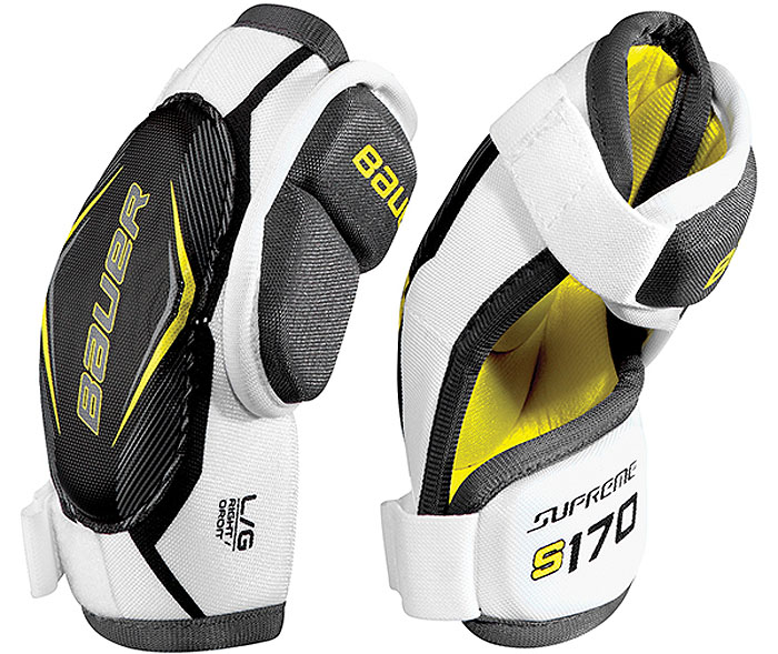 Налокотники BAUER Supreme Hard. 1052821. Размер S1052821 Налокотники BAUER Supreme Hard. 1052821. Размер S1052821Играйте с напором и максимальной защитой благодаря налокотникам анатомической формы, разработанным для идеального прилегания к локтю. Оставайтесь защищенными от начала и до конца игры благодаря пене средней плотности и прессованным полиэтиленовым вставкам.