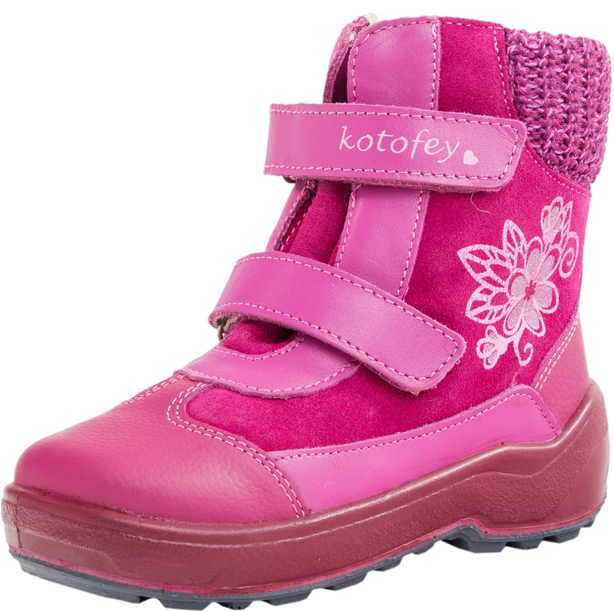 Ботинки для девочки Котофей, цвет: фуксия. 252114-42. Размер 24