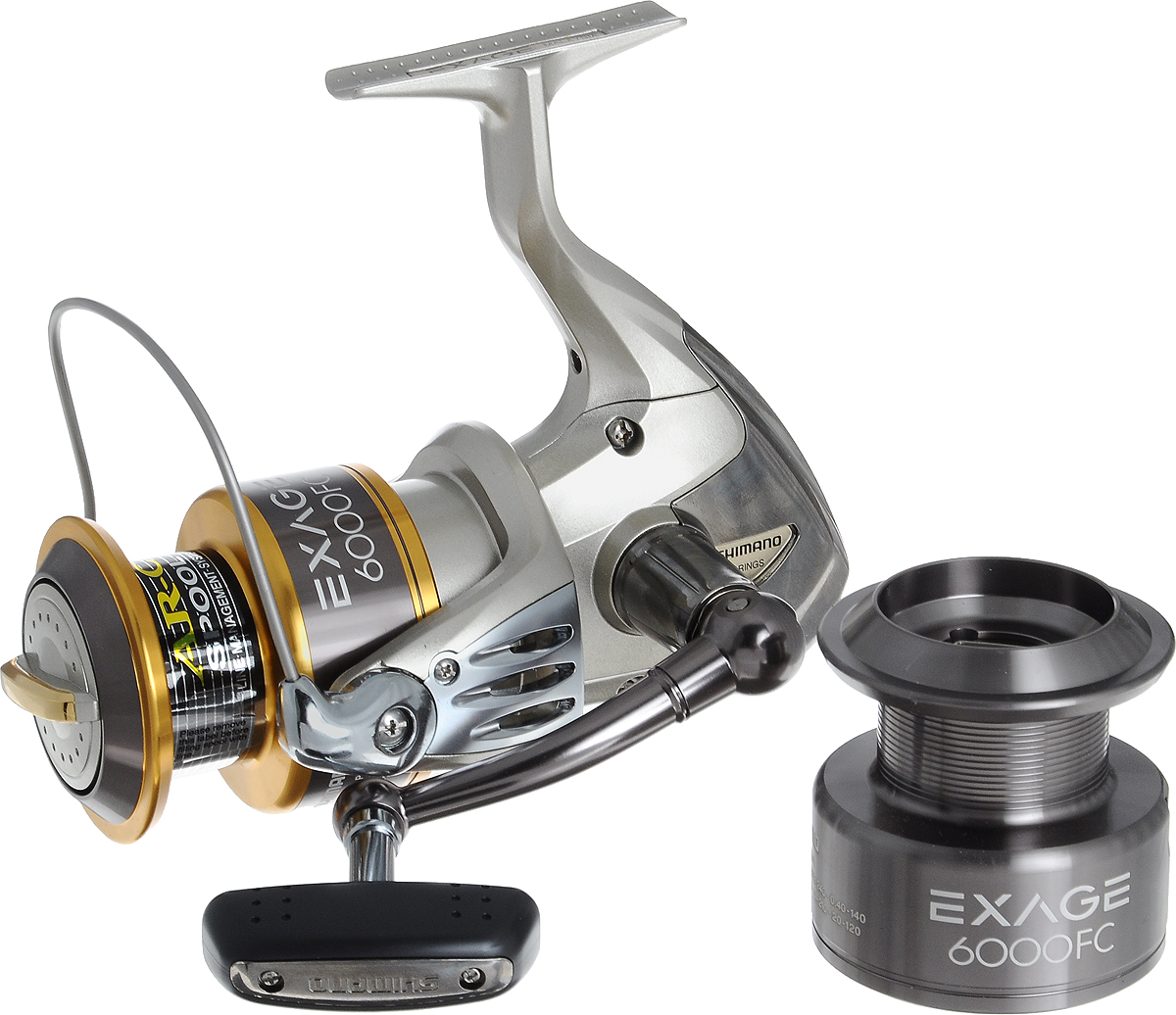 Катушка рыболовная Shimano Exage. EXG6000FCEXG6000FC Катушка рыболовная Shimano Exage. EXG6000FCEXG6000FCКачество внешней отделки Exage видно сразу – платиновый металлик и золото - а что внутри? 4 экранированных подшипника из нержавеющей стали, роликовый подшипник, многодисковый передний тормоз, холоднокованная алюминиевая шпуля и система лесоукладки Varispeeed - это великолепный выбор для рыбалок, где нужна по-настоящему мощная и надежная катушка. А размеры 6000 и 10 000 - тому подтверждение.
