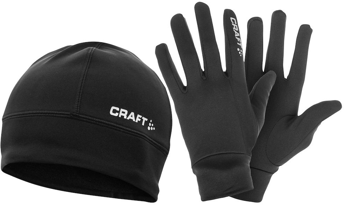 Комплект Craft Thermal: шапка, перчатки, цвет: черный. 1902959/9999. Размер M (48)1902959/9999 Комплект Craft Thermal: шапка, перчатки, цвет: черный. 1902959/9999. Размер M (48)1902959/9999Комплект Craft Thermal состоит из термо-перчаток и термо-шапки, предназначенных для тренировок в холодное время года. Изделия выполнены из легкого эластичного материала и оформлены фирменным логотипом с названием бренда.