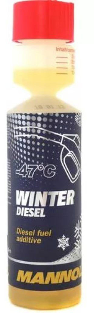 Антигель для дизельного топлива MANNOL Winter Diesel, зимний, 250 мл. 21272127 Антигель для дизельного топлива MANNOL Winter Diesel, зимний, 250 мл. 21272127Присадка для предотвращения образования кристаллов парафина в дизельном топливе при низких температурах. Благодаря депрессорному действию антигеля предотвращается забивка фильтров и топливопроводов. Антигель не только снижает предельную температуру фильтруемости (до -36 °C) и температуру застывания (до -47 °C) дизельного топлива, но и оптимизирует работу топливной системы при низких температурах. Сгорает полностью, без образования зольных отложений.