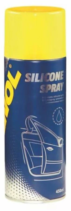 Силиконовая смазка MANNOL Silicone Spray, водоотталкивающая. 22792279 Силиконовая смазка MANNOL Silicone Spray, водоотталкивающая. 22792279MANNOL Silicone Spray представляет собой изолирующее, антифрикционное и защитное средство, не содержащее минеральных масел и жиров. Образует на обрабатываемой поверхности сплошной полимерный слой молекул силикона, придающий поверхности великолепные водо-, пылеотталкивающие и антистатические свойства.