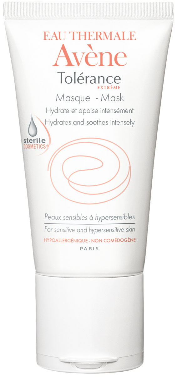 Avene Tolerance Extreme Увлажняющая успокаивающая маска для сверхчувствительной кожи D.E.F.I., 50 млC54571 Avene Tolerance Extreme Увлажняющая успокаивающая маска для сверхчувствительной кожи D.E.F.I., 50 млC54571Увлажняющая и успокаивающая маска разработана специально для сохранения баланса чувствительной кожи, которой необходим высоко-безопасный уход, а также для сверхчувствительной кожи, которую необходимо быстро успокоить и снять раздражение (при аллергических реакциях, при раздражениях после различных косметологических процедур).Маска Tolerance Extrеme содержит только основные* самые необходимые ингредиенты, которые полностью отвечают физиологическим потребностям кожи. Каждый ингредиент отобран с учетом максимальной переносимости и эффективности. Это обеспечивает оптимальную безопасность для кожи, обладающей повышенной чувствительностью.*Запатентовано