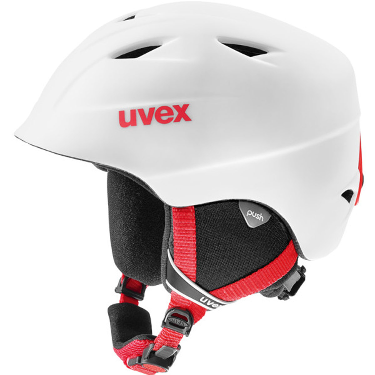 Шлем горнолыжный Uvex Airwing 2 Pro Kids Helmet, цвет: белый, красный матовый. Размер S6132 Шлем горнолыжный Uvex Airwing 2 Pro Kids Helmet, цвет: белый, красный матовый. Размер S6132Детский шлем Uvex Airwing 2 обеспечит юному лыжнику максимальный комфорт на склоне. В модели предусмотрены система вентиляции, съемная защита ушей и фиксатор стрэпа маски. Система индивидуальной подгонки размера IAS и застежка Monomatic позволят надежно закрепить шлем на голове. Подкладка выполнена из гипоаллергенного материала.