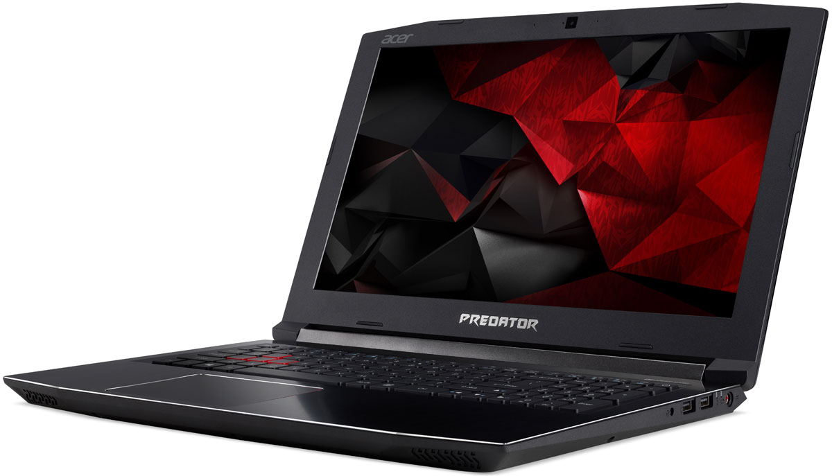 Acer Predator Helios 300 G3-572-57F0, BlackG3-572-57F0 Acer Predator Helios 300 G3-572-57F0, BlackG3-572-57F0Мощный ноутбук Acer Predator Helios 300 G3 погрузит вас в самое пекло игровых сражений.Если корпус черного цвета с красными деталями еще не приковал ваш взгляд - тогда проведите по нему рукой и почувствуйте текстуру металла.Ультратонкий (0,1 мм) металлический вентилятор AeroBlade 3D имеет улучшенную аэродинамику и обеспечивает превосходный обдув для охлаждения системы.Плоские поверхности и острые грани придают черно-красному корпусу агрессивный вид.Продуманная конструкция вентиляционных каналов гарантирует отличное охлаждение и отлично смотрится.Бороться с соперниками помогут новейший процессор Intel Core 7-го поколения и графика NVIDIA GeForce GTX 1050 Ti. Ноутбуки с графическими картами NVIDIA GeForce серии GTX 10 основанные на архитектуре NVIDIA Pascal это идеальный выбор для игр с графикой высокого разрешения.Благодаря красной подсветке клавиш вы сможете играть в любое время и в любом месте.Специальное приложение PredatorSense от Acerпозволит контролировать и настраивать различные игровые параметры.Ноутбук сертифицирован EAC и имеет русифицированную клавиатуру и Руководство пользователя