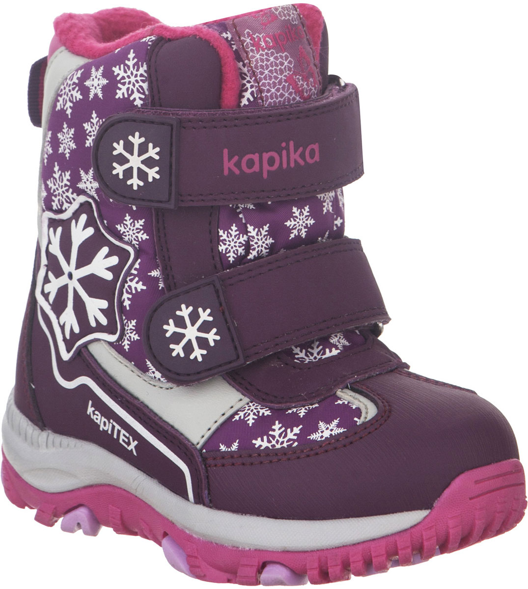 Ботинки для девочки Kapika, цвет: фиолетовый, фуксия. 41226-1. Размер 24