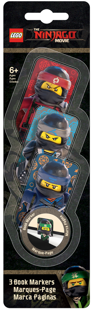 LEGO NINJAGO Набор закладок для книг Kai Nya Jay 3 шт 5187951879 LEGO NINJAGO Набор закладок для книг Kai Nya Jay 3 шт 5187951879Набор закладок для книг (3 шт.) с лентикулярным изображением в формате 3D LEGO NINJAGO (Лего Фильм: Ниндзяго) Kai/Nya/Jay