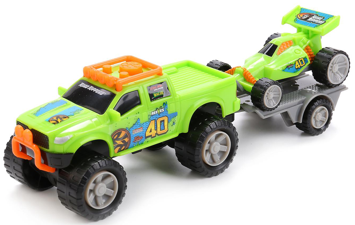 Toystate Машина озвученная с квадроциклом на прицепе радиоуправляемые игрушки toystate машина toystate